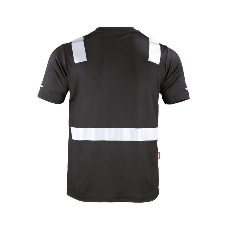 Polera hibrida cinta reflectiva manga corta negro - Imagen 3