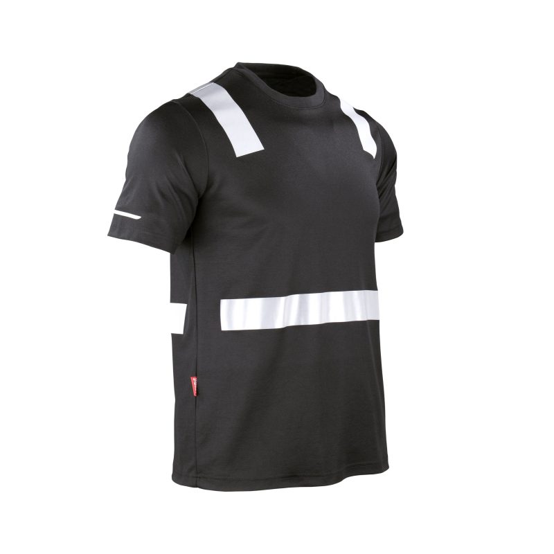 Polera hibrida cinta reflectiva manga corta negro - Imagen 4
