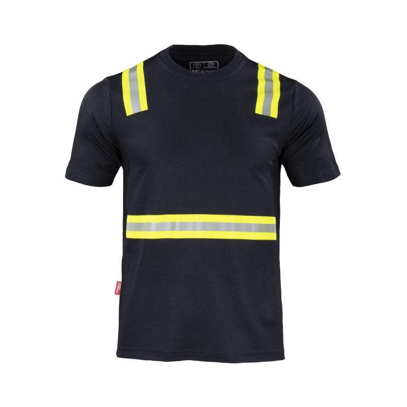 Polera híbrida dual hi vis manga corta azul