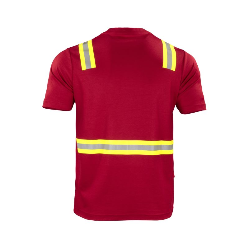 Polera híbrida dual hi vis manga corta roja - Imagen 3