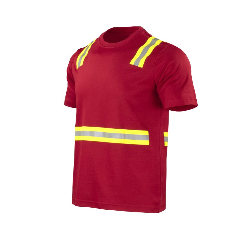 Polera híbrida dual hi vis manga corta roja - Imagen 4