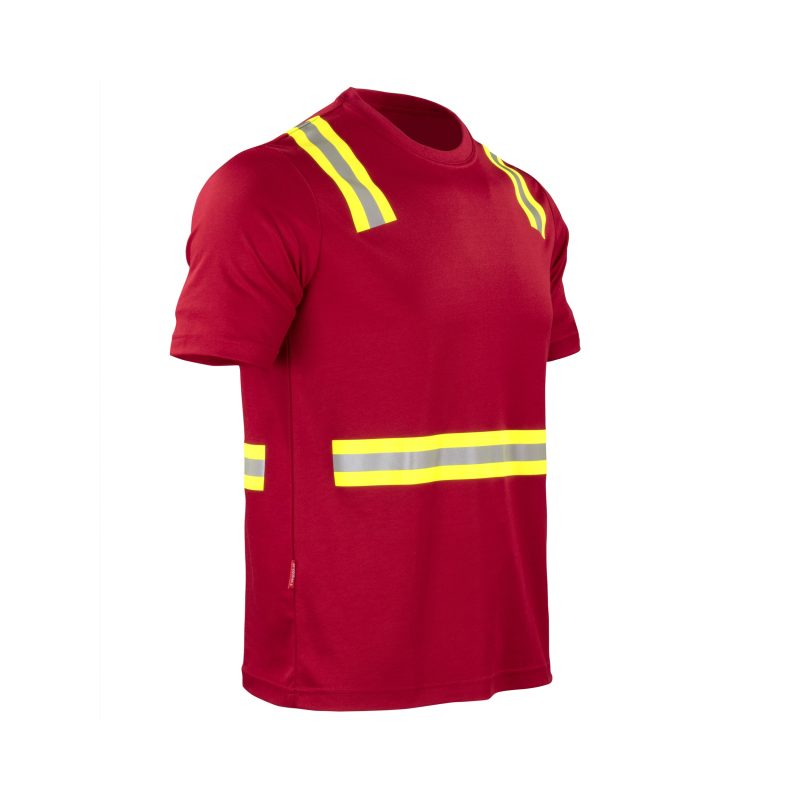 Polera híbrida dual hi vis manga corta roja - Imagen 2