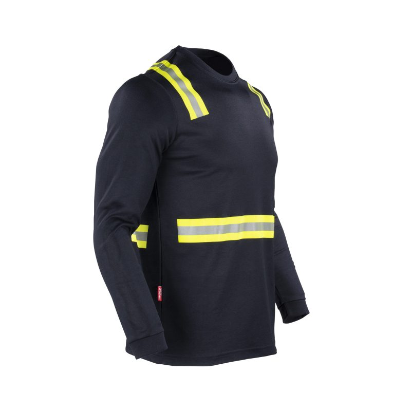 Polera hibrida dual hi vis hombre manga larga azul - Imagen 4