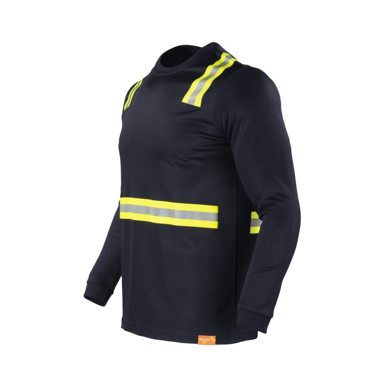 Polera hibrida dual hi vis hombre manga larga azul - Imagen 2