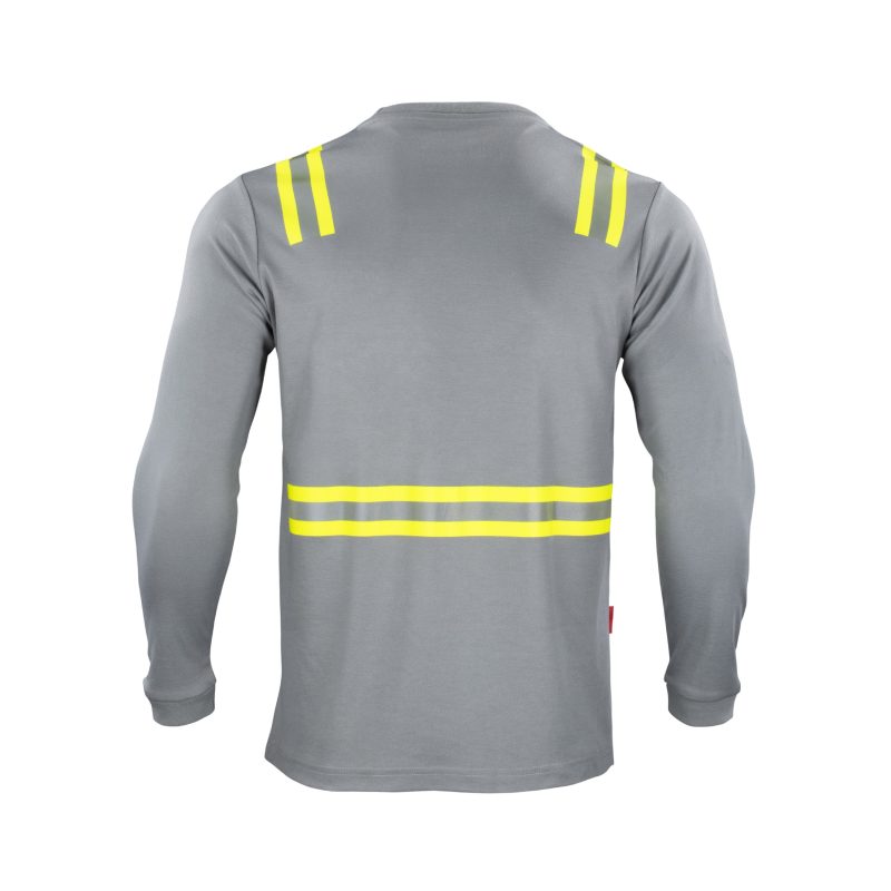 Polera hibrida dual hi vis hombre manga larga gris - Imagen 3