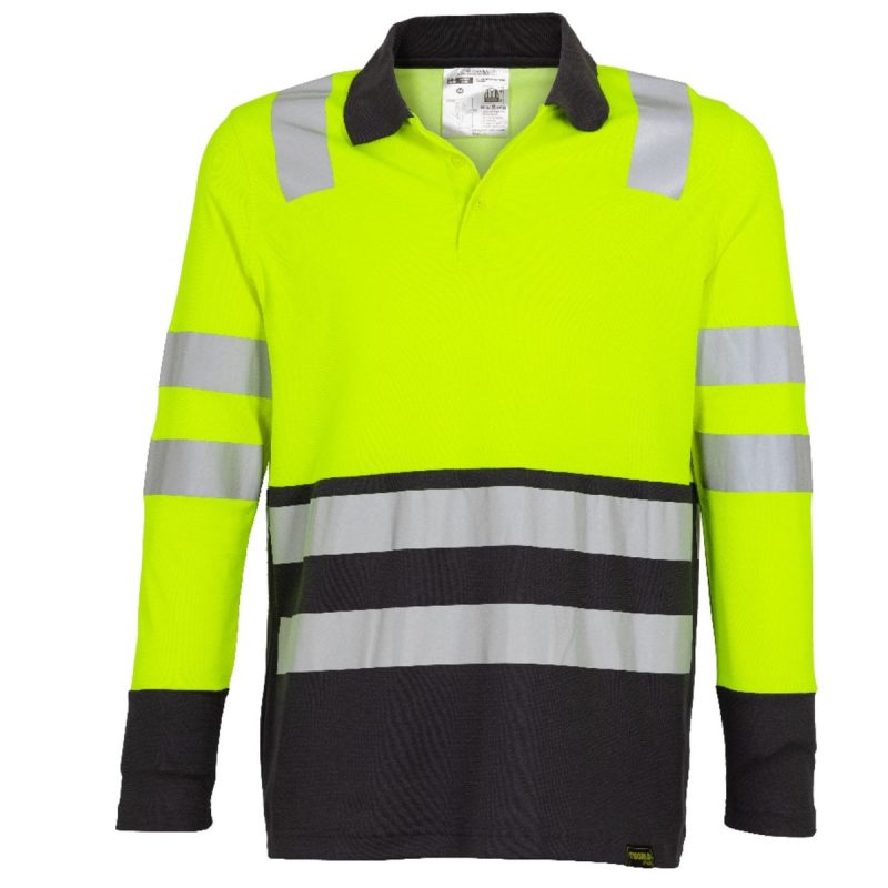 Polera Cam Hibrida Bi Color M/Larga Amarilla