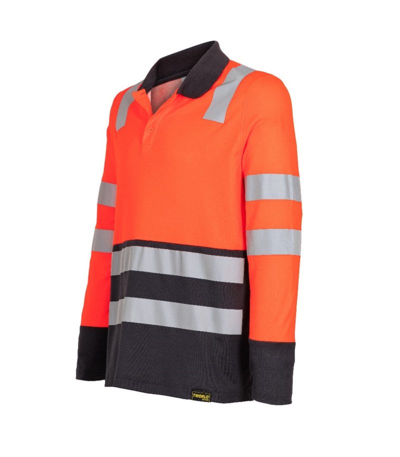 Polera Cam Hibrida Bi Color M/Larga Naranja - Imagen 3