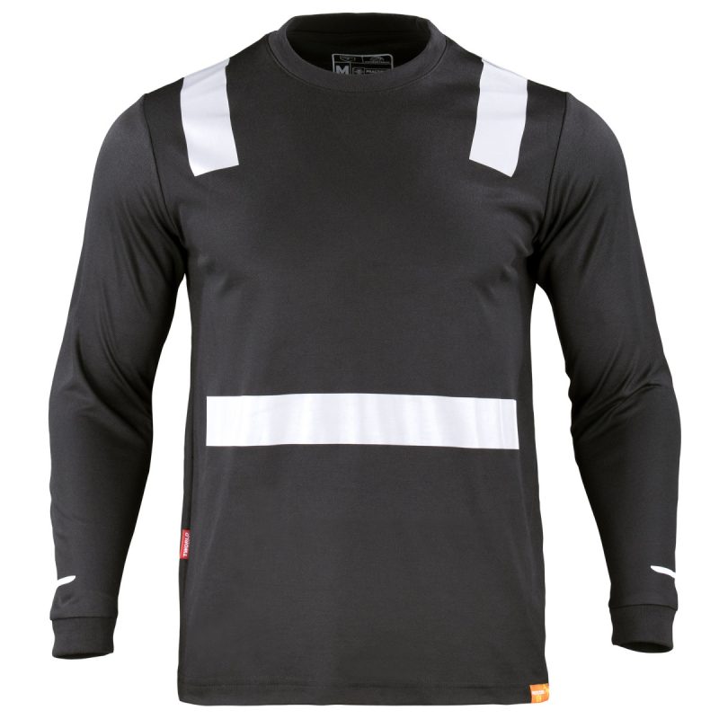 Polera Hibrida C/Ref M/L Negra