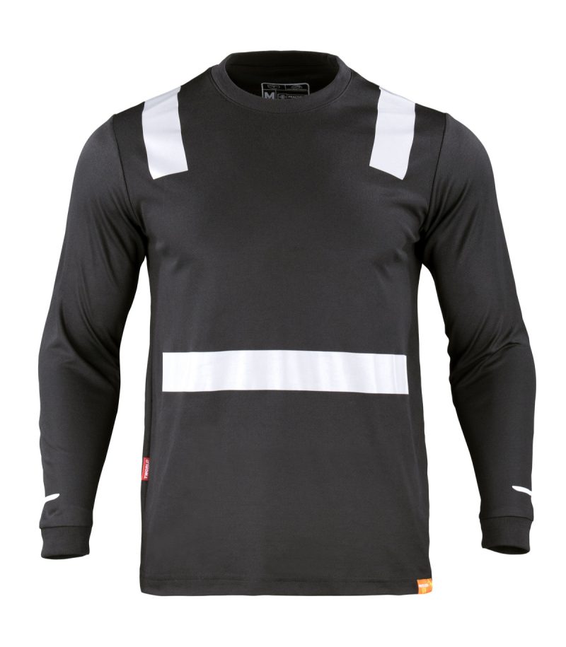 Polera Hibrida C/Ref M/L Negra
