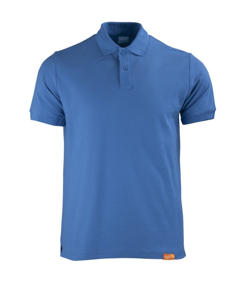 Polera Pique 80/20 M/C Azul Rey