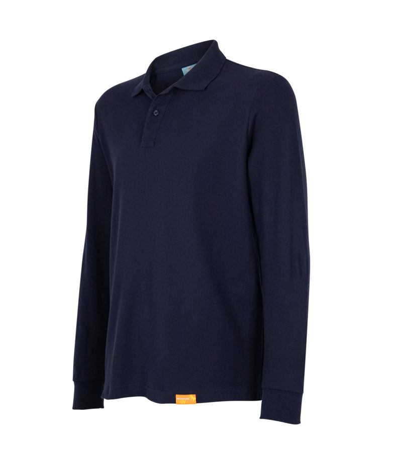 Polera Pique M/L 80/20 Azul - Imagen 3