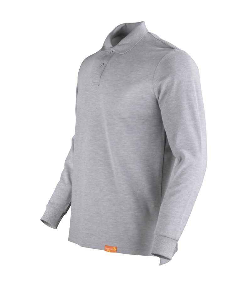 Polera Pique M/L 80/20 Gris - Imagen 2