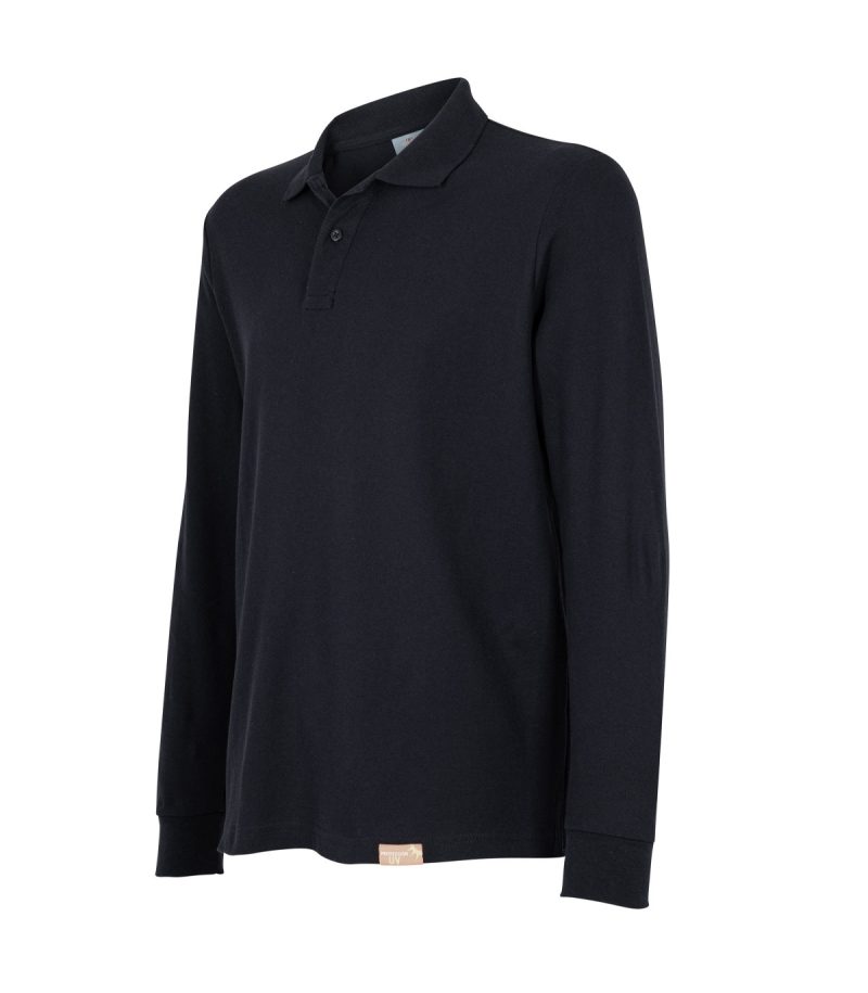 Polera Pique M/L 80/20 Negra - Imagen 2