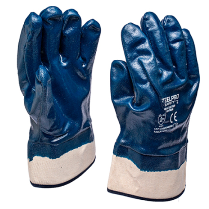 GUANTE NITRILO AZUL PUÑO SEGURIDAD