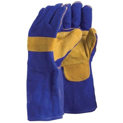 Guante Soldador Descarne Azul Refuerzo Palma