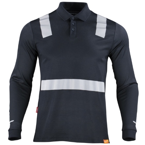 Polera Hibrida con Cinta Reflectiva M_L Azul M-1 Polera Hibrida con Cinta Reflectiva M/L - Imagen 1